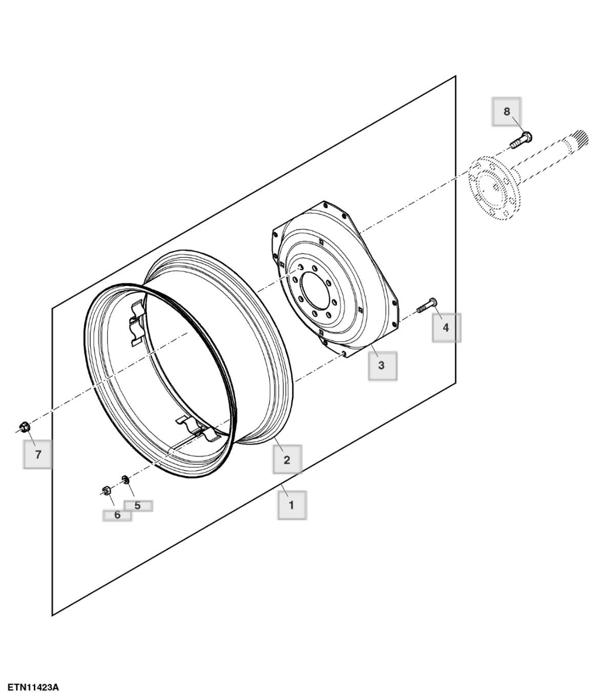 Bánh sau, W12 x D28, 2 WD, 2100 RPM